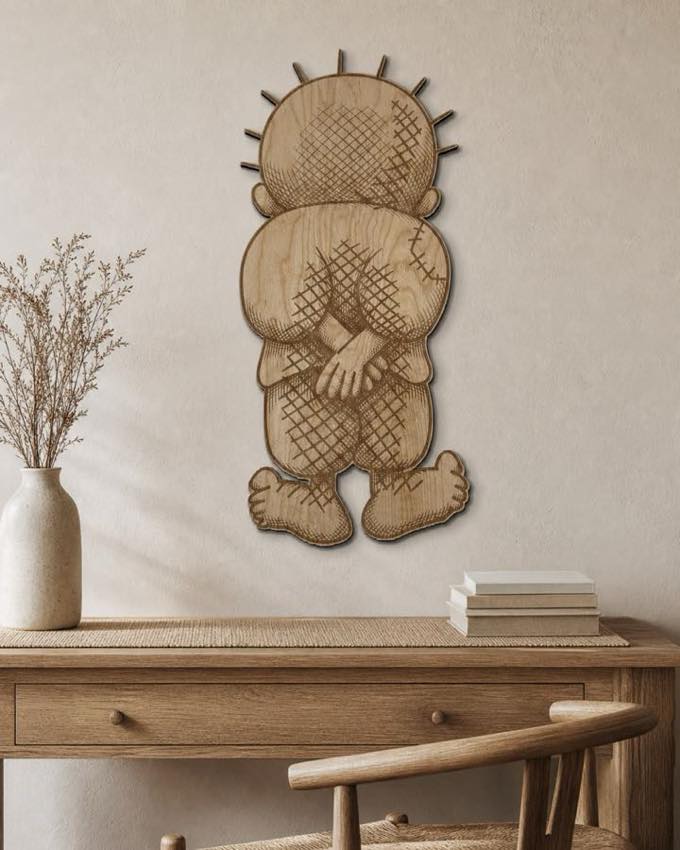 Handala Wood Wall Art - product photograph 7